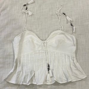 NEVER WORN: White SHEIN tank top with a side zipper and adjustable straps